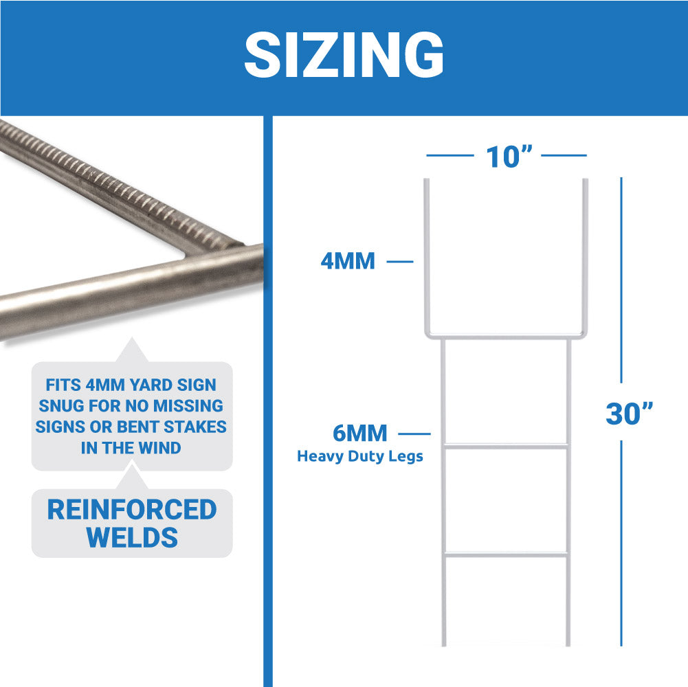 Yard Sign Stakes - Heavy Duty H-Stakes