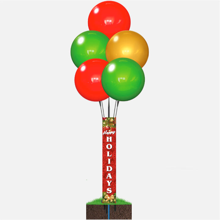 Holiday DuraBalloon® 5-Balloon Cluster Pole Kit - with Pole Cover