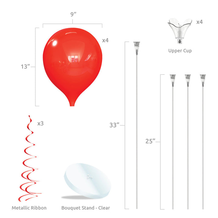 Holiday PermaShine® 4-Balloon Bouquet Table Top Round Stand Kit